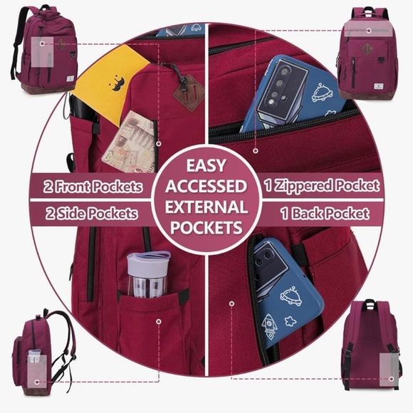 NWOT VX VONXURY Lightweight Water Resistant Travel Backpack w/Multiple Pockets - Picture 3 of 10